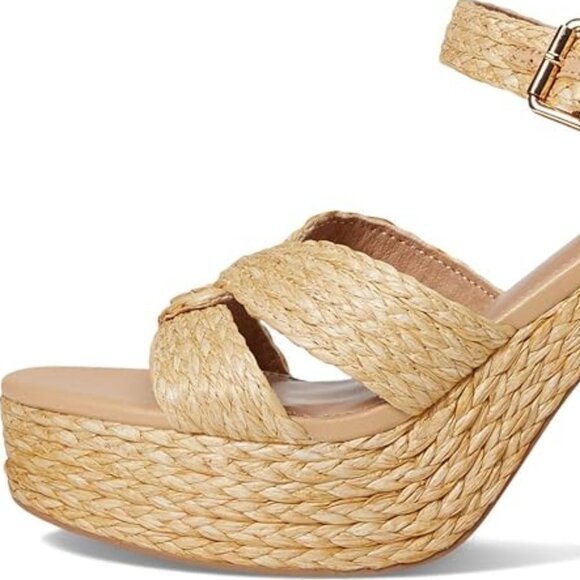 NEW - Steve Madden Carisma Raffia Platform Sandals - Picture 4 of 9
